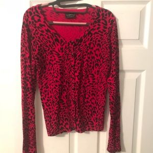 Living Dead souls pinkish red leopard cardigan xL